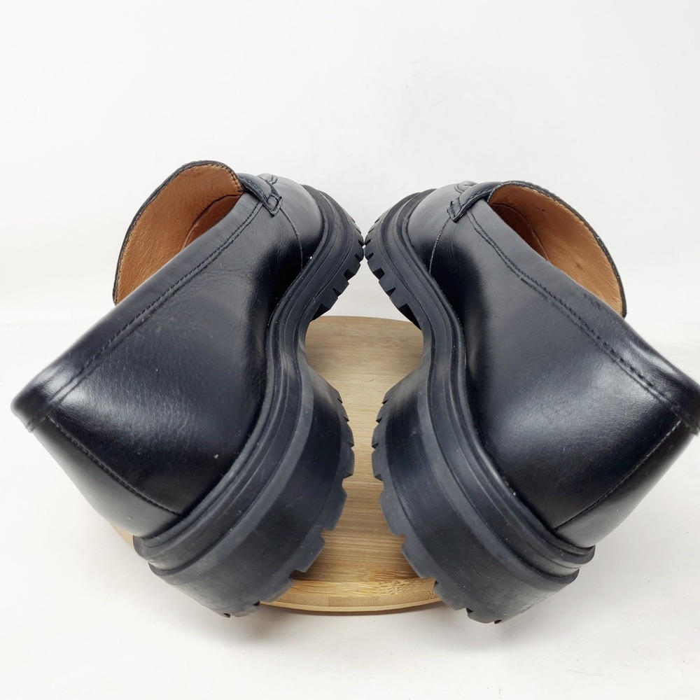Madewell Chunky Loafer Womens 11 Bradley Black‎ Leather Platform Lug Sole Shoes - Picture 9 of 13